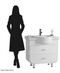 Orsina Ocean Basin & Under Basin Cabinet Set in White - thumbnail 4