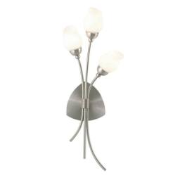 Netlighting Rimini Wall Lamp 3 Light G9 Satin Chrome in Grey