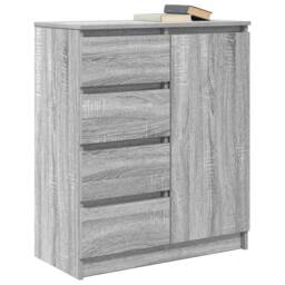 Berkfield Home Sideboard with Drawers Grey Sonoma 71x35x84 cm Engineered Wood - Size: 71 x 35 x 84 cm - thumbnail 4