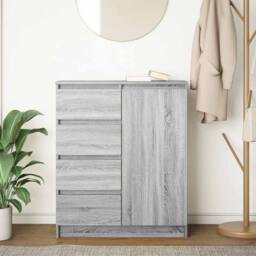 Berkfield Home Sideboard with Drawers Grey Sonoma 71x35x84 cm Engineered Wood - Size: 71 x 35 x 84 cm - thumbnail 1