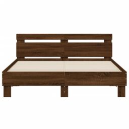 Berkfield Home Bed Frame without Mattress Brown Oak 140x200 cm - thumbnail 5