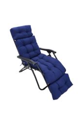 Living and Home 180cm W x 55cm D Long Recliner Cushion in Blue - Size: 180 cm W x 55 cm D