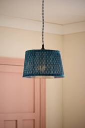 ValueLights Malina Double Teal Pleated Tapered Easy Fit Lamp Shade with Bulb - Size: Large - thumbnail 2