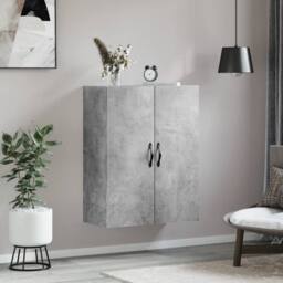 Berkfield Home Wall Mounted Cabinet Concrete Grey 69.5x34x90 cm Engineered Wood - thumbnail 3
