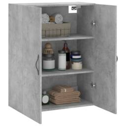 Berkfield Home Wall Mounted Cabinet Concrete Grey 69.5x34x90 cm Engineered Wood - thumbnail 5