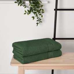 OHS Luxury Hand Towel 100% Cotton Bathroom in Dark Green