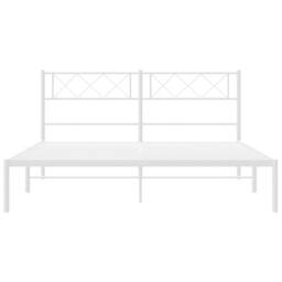 Berkfield Home Metal Bed Frame with Headboard White 135x190 cm Double - thumbnail 6