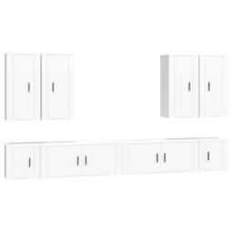 Berkfield Home 8 Piece TV Cabinet Set White Engineered Wood - thumbnail 1