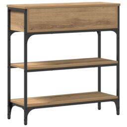 Berkfield Home Console Table Artisan Oak 72, 5x25x75 cm Engineered Wood & Steel in Brown - Size: 5 x 25 x 75 cm - thumbnail 8