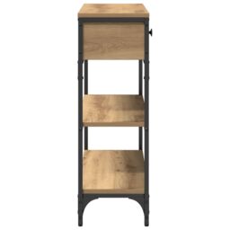 Berkfield Home Console Table Artisan Oak 72, 5x25x75 cm Engineered Wood & Steel in Brown - Size: 5 x 25 x 75 cm - thumbnail 7