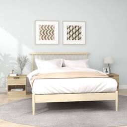 Berkfield Home Elegant Bedside Cabinets 2 pcs Sonoma Oak Engineered Wood in Light Brown - thumbnail 2
