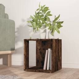 Berkfield Home Side Table Smoked Oak 33x33x34.5 cm Engineered Wood in Brown