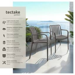 tectake Garden Chairs Alcudia in Dark Grey - Size: 6 Person - thumbnail 2
