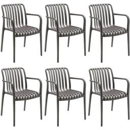tectake Garden Chairs Alcudia in Dark Grey - Size: 6 Person - thumbnail 1