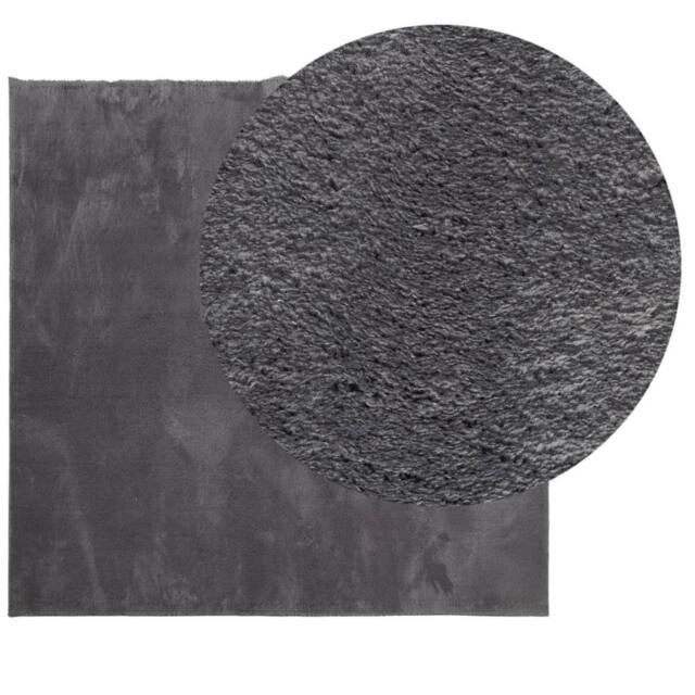 Berkfield Home Rug Short Pile Soft & Washable Anthracite 160x160 cm in Dark Grey - Size: 100 cm diameter - image 1