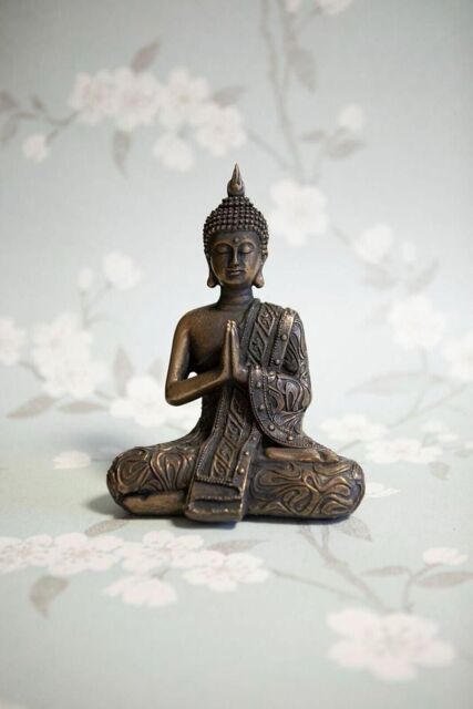 Inspirational Gifting Mystic Thai Buddha Sculpture in Lotus Position Bronze Resin - image 1