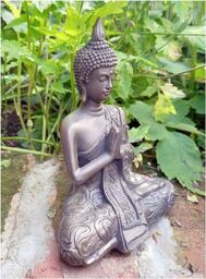 Inspirational Gifting Mystic Thai Buddha Sculpture in Lotus Position Bronze Resin - thumbnail 4