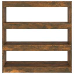Berkfield Home Book Cabinet/Room Divider Smoked Oak 100x30x103 cm in Brown - Size: 100 x 30 x 103 cm - thumbnail 3