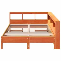 Berkfield Home Bookcase Bed without Mattress Wax Brown 140x200 cm Solid Wood Pine - thumbnail 5