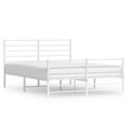 Berkfield Home Metal Bed Frame with Headboard & Footboard White 140x200 cm - thumbnail 2