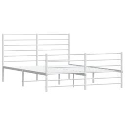 Berkfield Home Metal Bed Frame with Headboard & Footboard White 140x200 cm - thumbnail 5