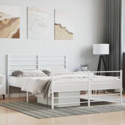 Berkfield Home Metal Bed Frame with Headboard & Footboard White 140x200 cm