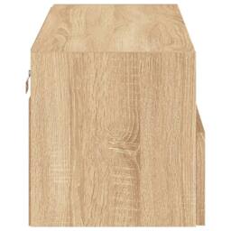 Berkfield Home TV Wall Cabinet Sonoma Oak 80x30x30 cm Engineered Wood in Natural - Size: 80 x 30 x 30 cm - thumbnail 9