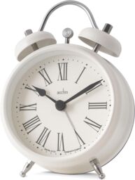 Acctim Shefford Compact Analogue Faux Bell Alarm Clock in Off-White - thumbnail 2