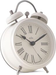 Acctim Shefford Compact Analogue Faux Bell Alarm Clock in Off-White - thumbnail 3