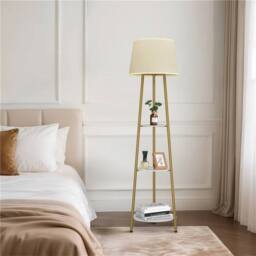 Kelvenix 158cm Floor Lamp Accent Light Side Marble Table in Gold