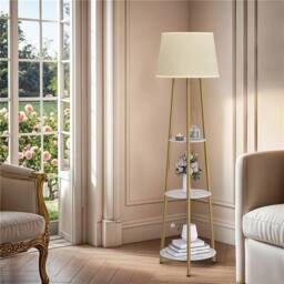 Kelvenix 158cm Floor Lamp Accent Light Side Marble Table in Gold - thumbnail 3