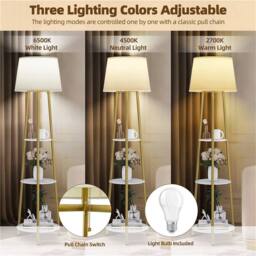 Kelvenix 158cm Floor Lamp Accent Light Side Marble Table in Gold - thumbnail 5
