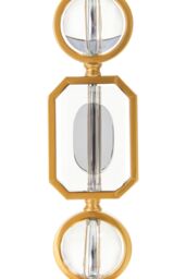 Orsina Art Deco Gold & Crystal Table Lamp, Luxe Black Linen Shade Table Light, Geometric Metal & Crystal Base - thumbnail 5