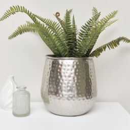 Melody Maison Silver Hammered Metal Planter - thumbnail 6