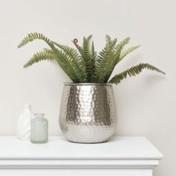 Melody Maison Silver Hammered Metal Planter - thumbnail 2