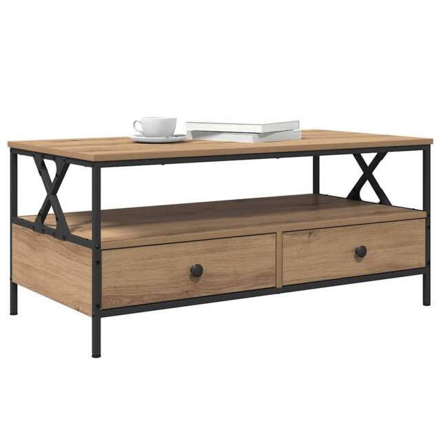 Berkfield Home Modern Coffee Table Artisan oak 100 x 51 x 45 cm Engineered wood in Brown - image 1