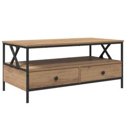 Berkfield Home Modern Coffee Table Artisan oak 100 x 51 x 45 cm Engineered wood in Brown - thumbnail 3