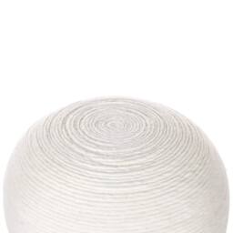 Wyld and Coco White Handwoven Wool Pouf 50cm Round - Boho Ottoman - thumbnail 3