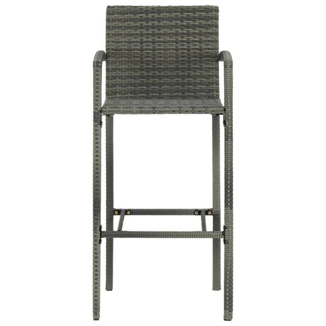 Berkfield Home Stylish Bar Stools 4 pcs Grey Poly Rattan - image 1