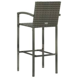 Berkfield Home Stylish Bar Stools 4 pcs Grey Poly Rattan - thumbnail 5
