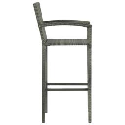 Berkfield Home Stylish Bar Stools 4 pcs Grey Poly Rattan - thumbnail 4