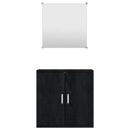 Berkfield Home 2 Piece Bathroom Furniture Set Black Engineered Wood - thumbnail 4