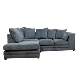 SNUG FURNITURE BIRMINGHAM LTD Fernando Fabric Left Hand Corner Sofa Set in Grey - thumbnail 2