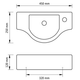 Berkfield Home Ceramic Bathroom Sink Basin with Faucet Hole White - thumbnail 6