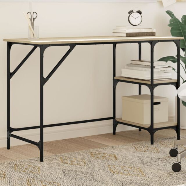 Berkfield Home Desk Sonoma Oak 120x50x75 cm Metal & Engineered Wood in Brown - Size: 120 x 50 x 75 cm - image 1