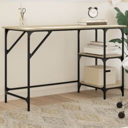 Berkfield Home Desk Sonoma Oak 120x50x75 cm Metal & Engineered Wood in Brown - Size: 120 x 50 x 75 cm - thumbnail 1