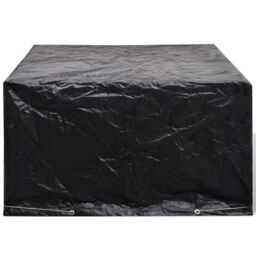 Berkfield Home Garden Furniture Cover 6 Person Poly Rattan Set 8 Eyelets 172 x 113cm in Black - Size: 172 x 113 cm - thumbnail 2