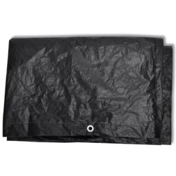 Berkfield Home Garden Furniture Cover 6 Person Poly Rattan Set 8 Eyelets 172 x 113cm in Black - Size: 172 x 113 cm - thumbnail 4