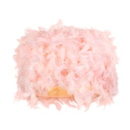 Happy Homewares Modern Designer Real Feather Drum Lamp Shade with Inner Cotton Lining in Pink - Size: 10 inches - thumbnail 7
