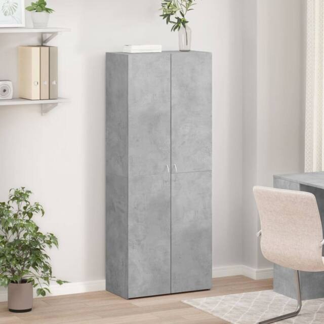 Berkfield Home Durable File Cabinet Concrete Grey 60x32x153 cm Engineered Wood - Size: 60 x 32 x 153 cm - image 1